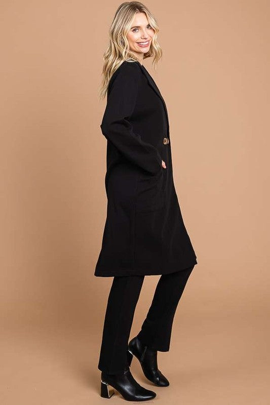 Black Culture Code Double Breast Lapel Collar Coat