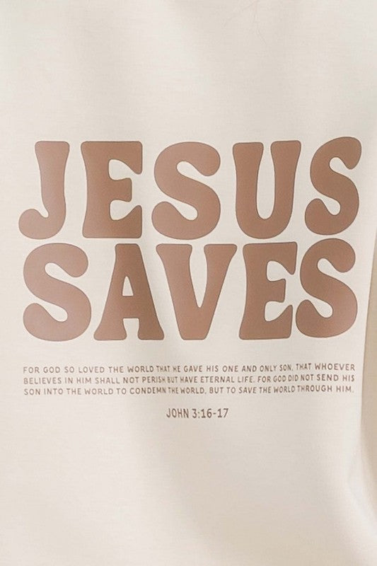 Oat Jesus Saves Ultra Comfy Graphic Sweatshirt