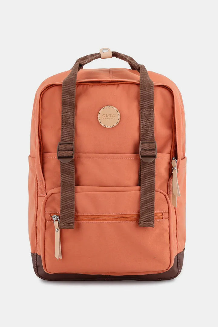 Orange Himawari Waterproof Canvas Backpack Bag With Side Pockets 2