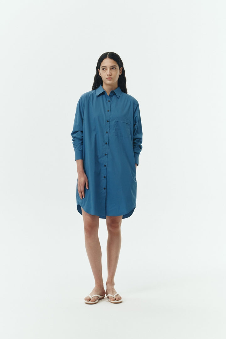 Cloud Gray Cara Solid Shirt Dress