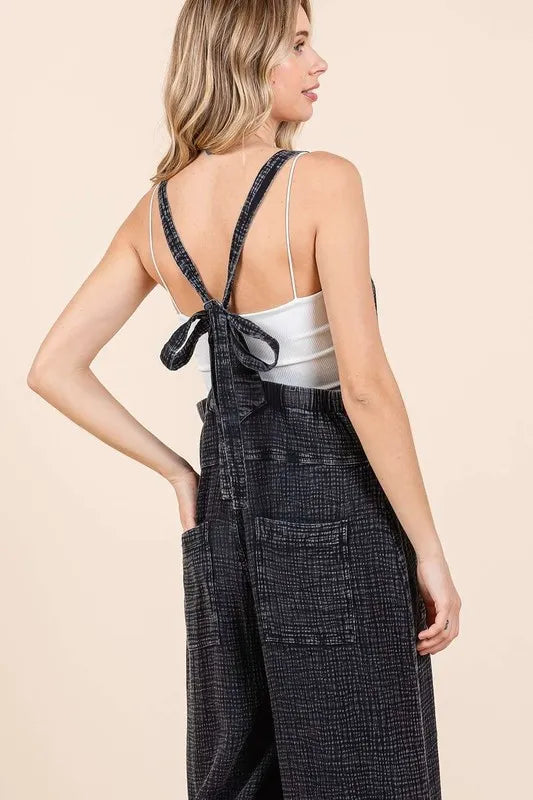 Mittoshop Textured Wide Leg Overalls 1