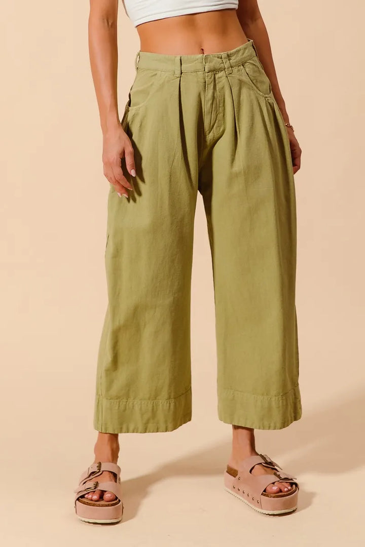 Sage So Me Mid Rise Wide Leg Chino Pants With Pockets 1