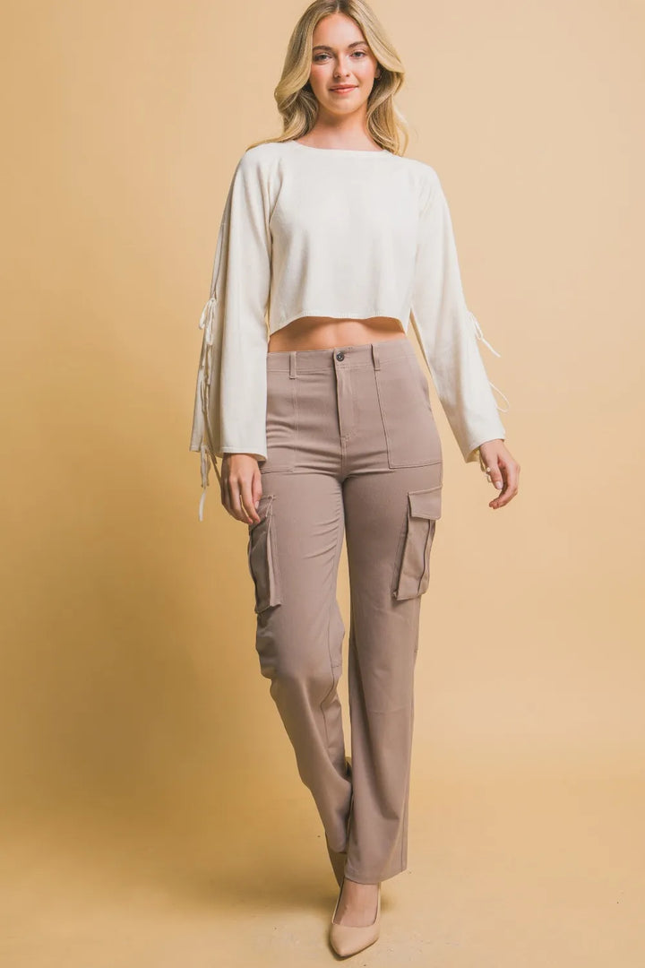 Love Tree High Rise Cargo Pants With Pockets