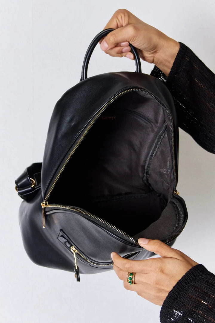 David Jones Pu Leather Backpack