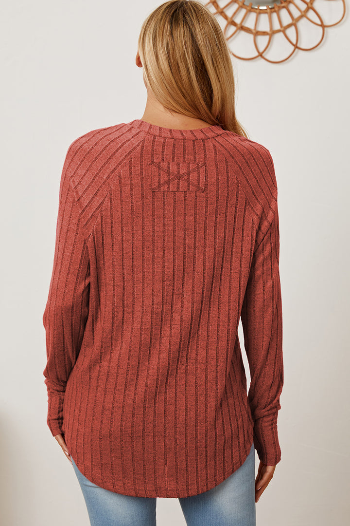 Sky Blue Basic Bae Full Size Ribbed Thumbhole Sleeve T Shirt