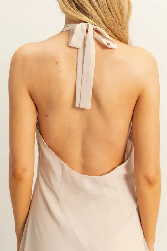Hyfve Chiffon Halter Asymmetrical Hem Dress 1