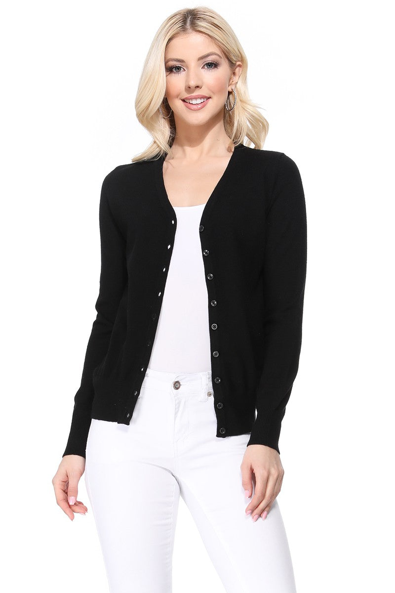 Royal Blue Womens V Neck Button Down Knit Cardigan Sweater