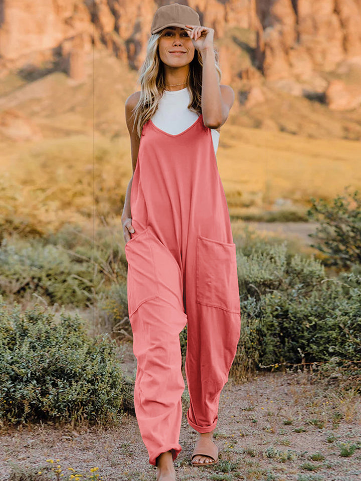 Coral Double Take Full Size Sleeveless V Neck Pocketed Jumpsuit 2