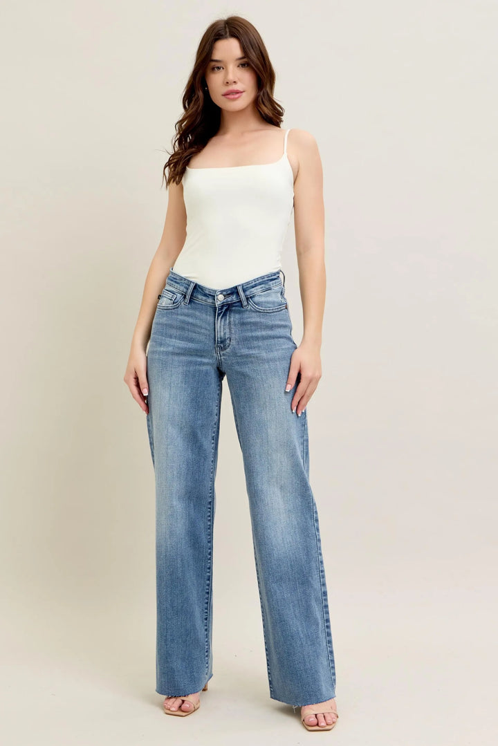 Md Judy Blue Full Size V Front Baggy Jeans Plus Size