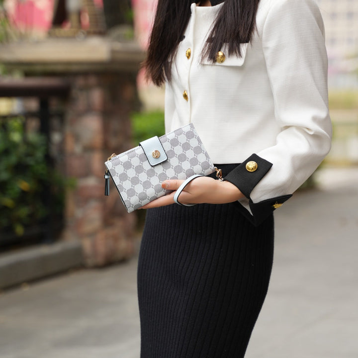 Cognac Brown MKF Collection By Mia K Solene Monogram Wristlet