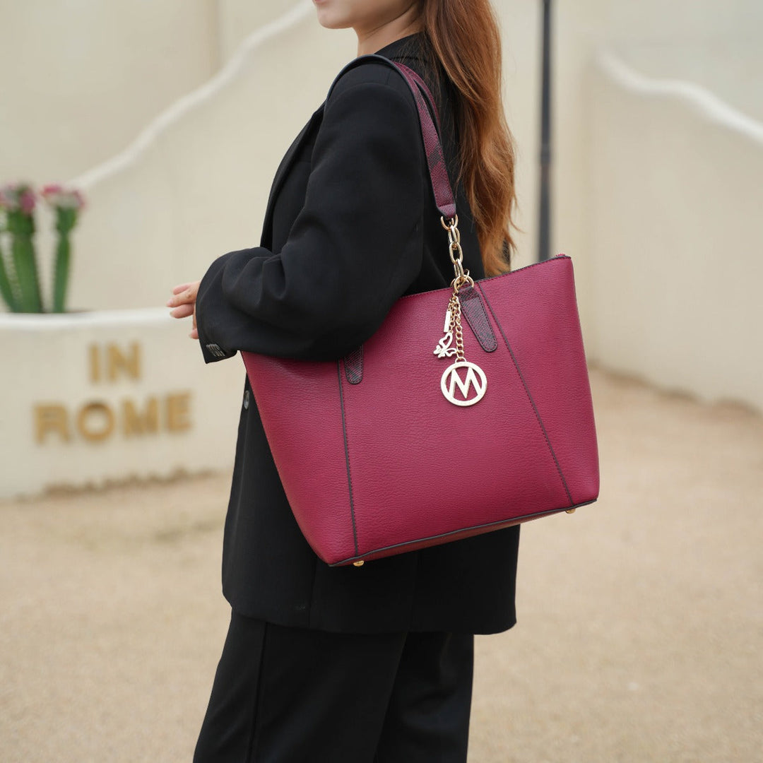 Brown MKF Collection By Mia K Ximena Tote Bag And Wallet Set
