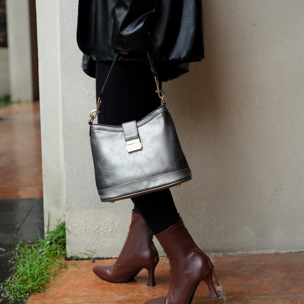 Charcoal Grey MKF Collection By Mia K Pilar Shoulder Bag