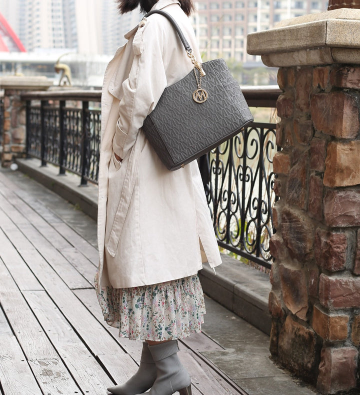 Navy MKF Collection By Mia K Malika Signature Shoulder Bag