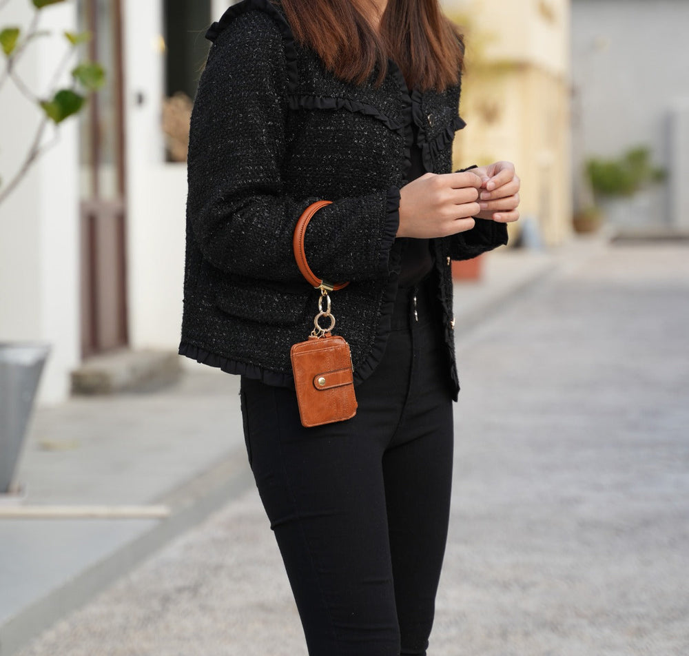 Cognac Brown MKF Collection By Mia K Jordyn Bracelet Wallet