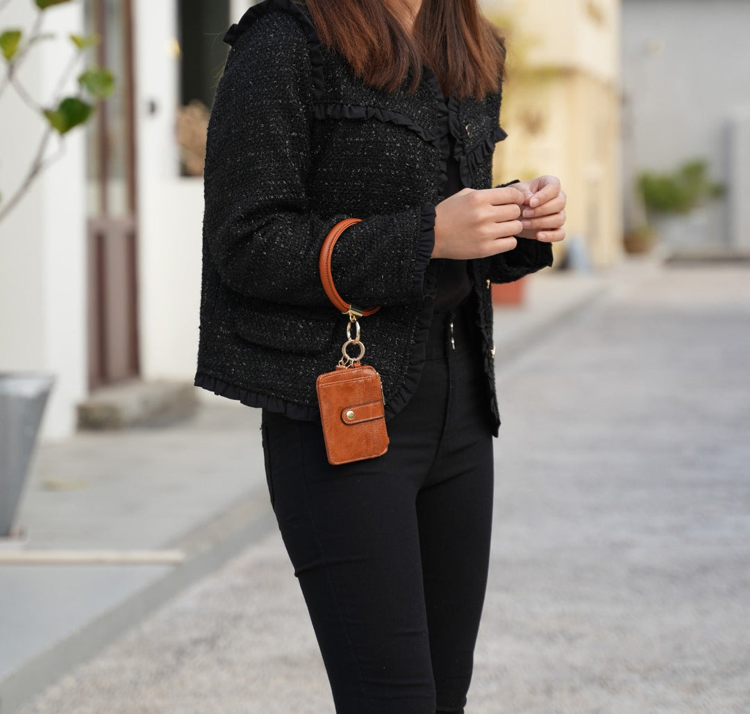 Cognac Brown MKF Collection By Mia K Jordyn Bracelet Wallet