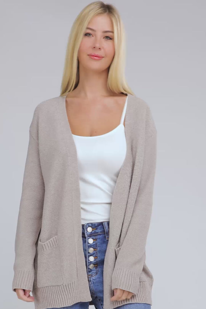 Melange Open Front Sweater Cardigan